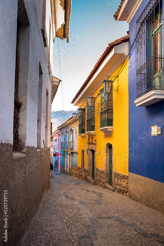 colorful tourist colonial houses to visit in La Paz Bolivia and Latin America © Jhon