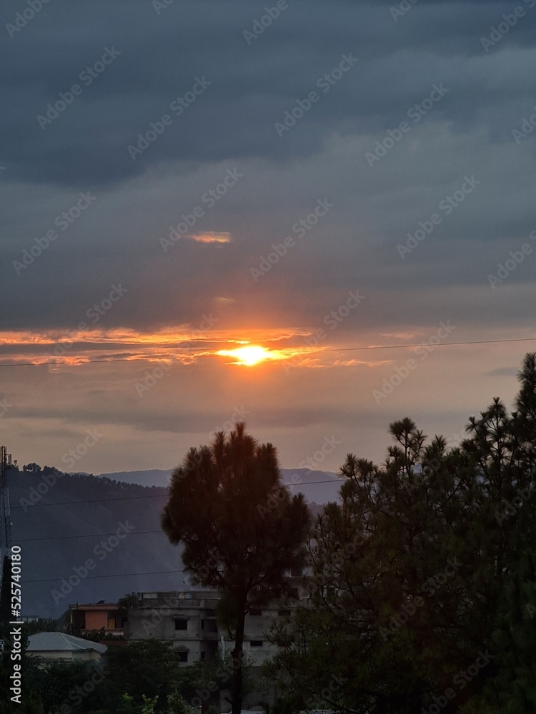 Fototapeta premium sunset over the river