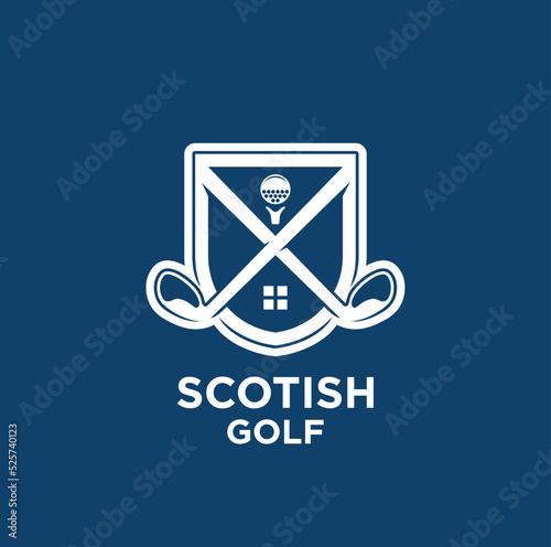 Scotish Golf logo. Home icon. Logo design. Vector Illustration.
