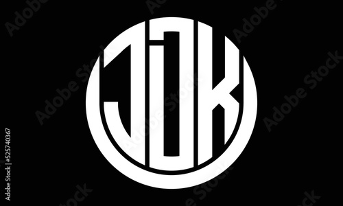 JDK three letter circle logo design vector template.  monogram symbol on black & white. photo