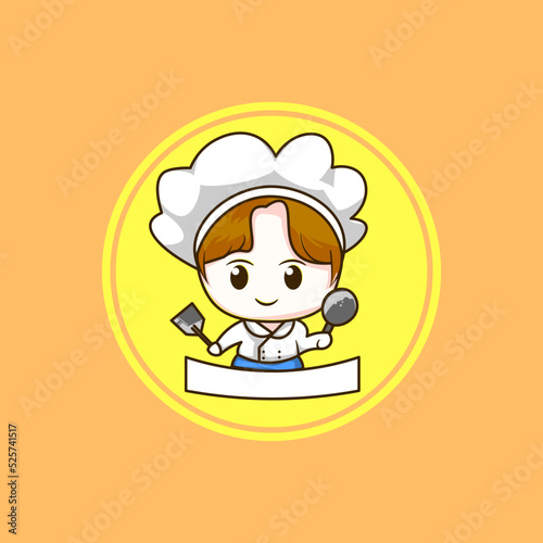 Premium vector l chef boy cute with amazing design. logo mascot. royalty free