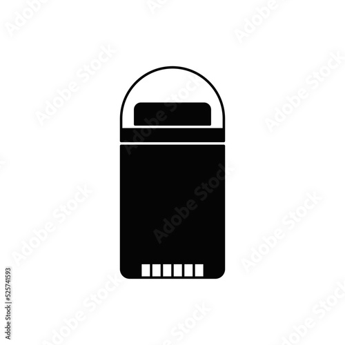 Deodorant roll icon in black flat glyph, filled style isolated on white background