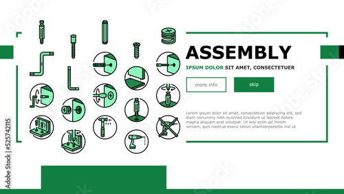 assembly furniture instruction landing header vector