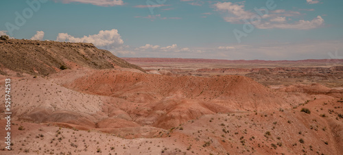Panoramic view of the Badlands scenery in the Petrified Forest National Park, Arizona, USA
