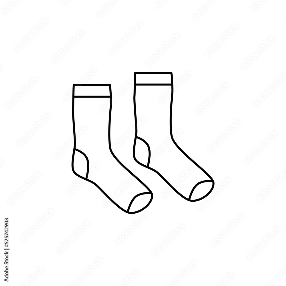 Socks icon in line style icon, isolated on white background Socks icon in line style icon, isolated on white background