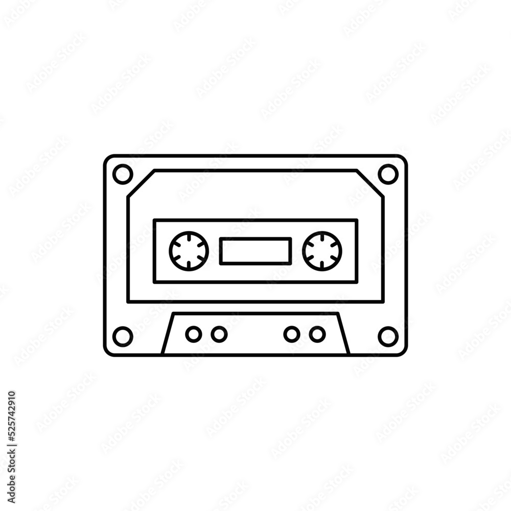 cassettes icon  in line style icon, isolated on white background