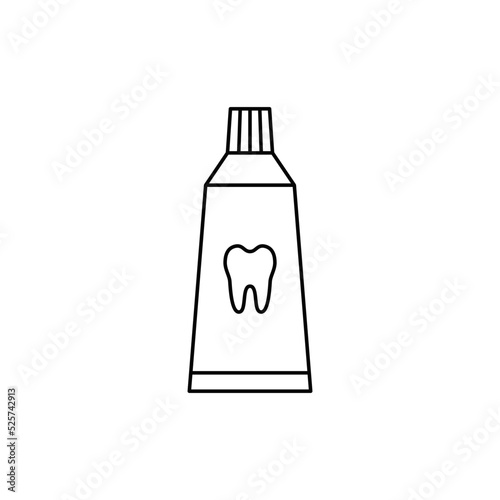 Toothpaste icon in line style icon, isolated on white background