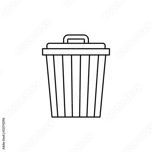 Trash bin icon in line style icon, isolated on white background