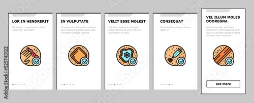 Mole Skin Problem And Disease onboarding icons set vector