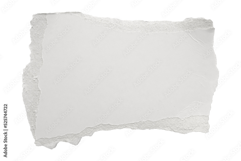 White ripped paper torn edges strips isolated on white background