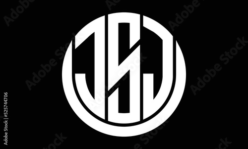 JSJ three letter circle logo design vector template.  monogram symbol on black & white. photo