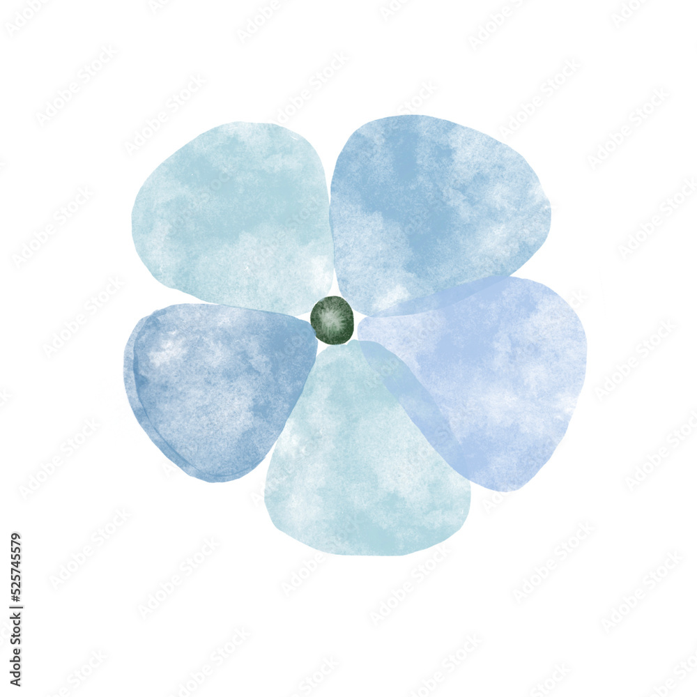 Blue flowers watercolor illustration. Blue flowers watercolor illustration.