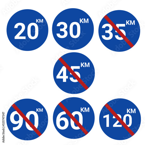 Wallpaper Mural Transport speed limit command sign icon set PNG Torontodigital.ca