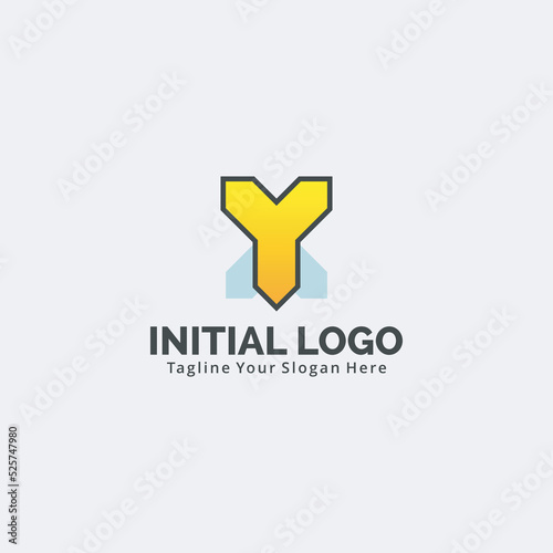 unique letter y logo news vector graphic