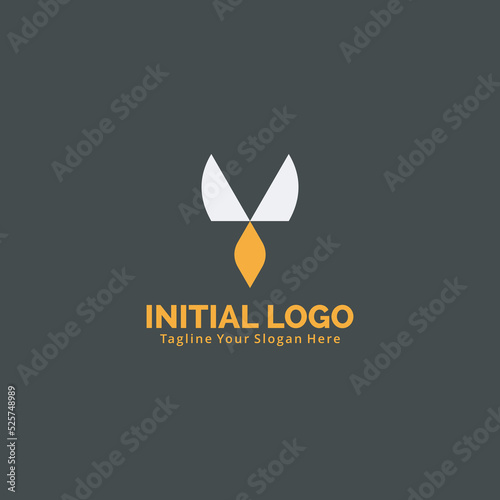 unique letter y logo news vector graphic