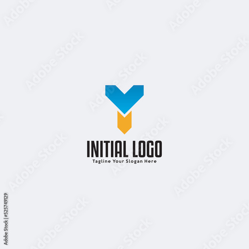 unique letter y logo news vector graphic
