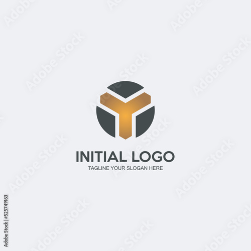 unique letter y logo news vector graphic