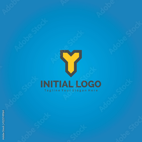 unique letter y logo news vector graphic
