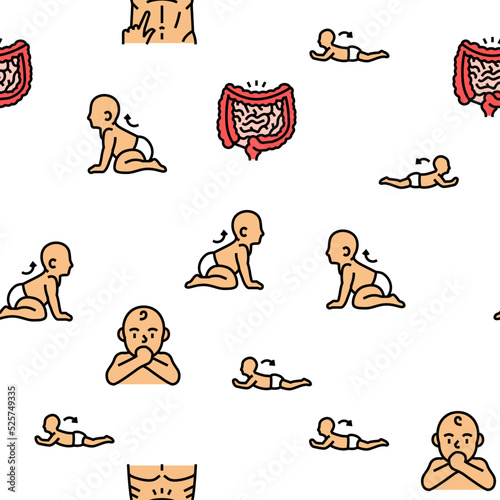 Reflex Of Human Neurology System vector seamless pattern