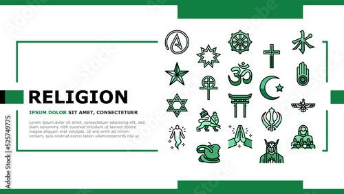 Religion, Prayer Cult And Atheism landing header vector
