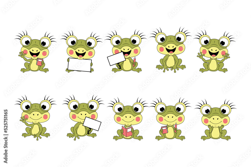 Fototapeta premium cute frog animal cartoon graphic