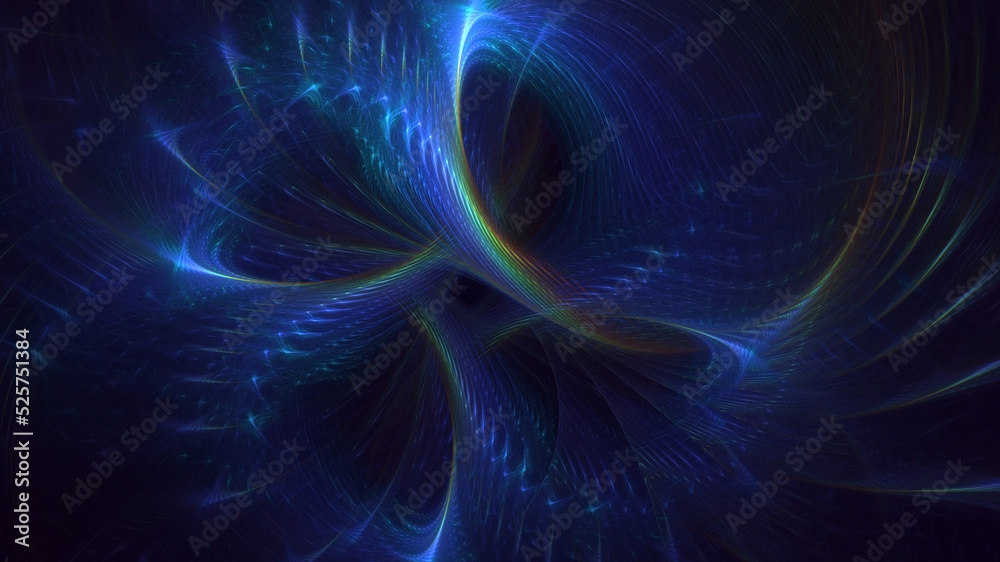 Fototapeta premium 3D rendering abstract blue fractal light background