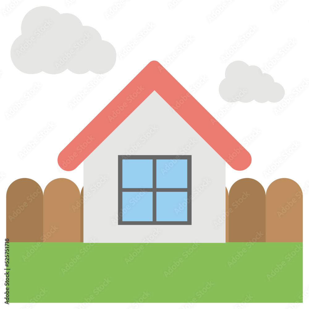 Farmhouse Flat Colored Icon Farmhouse Flat Colored Icon