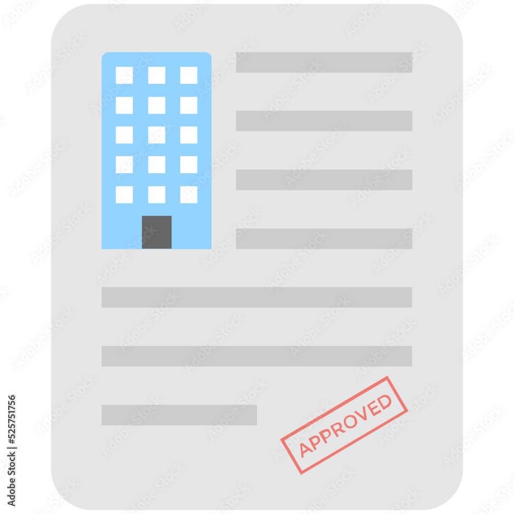 Property Agreement Flat Colored Icon Property Agreement Flat Colored Icon