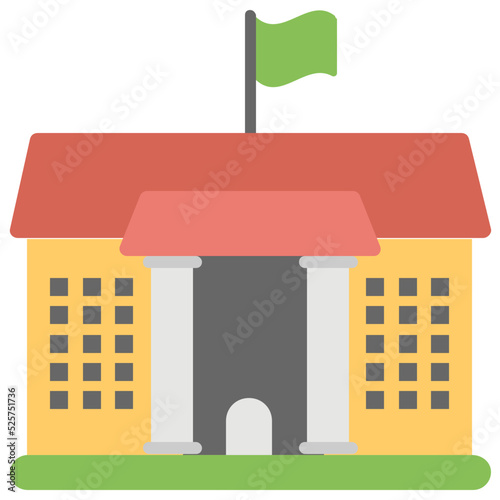 Institute Flat Colored Icon
