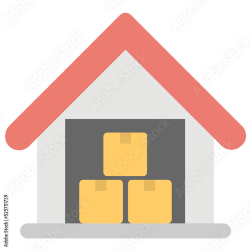 Warehouse Flat Colored Icon