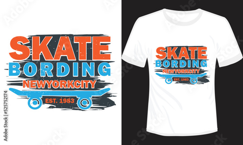 Skate Boarding New York City T-shirt Design