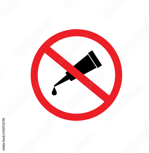 no glue sign on white background	
