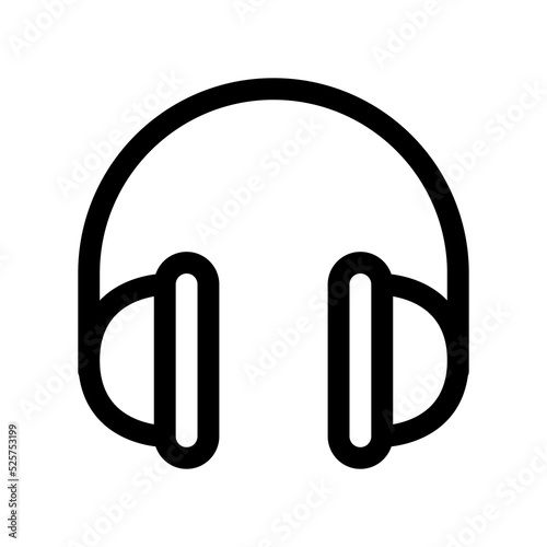 Headphones outline icon. Black and white item from set dedicated computers and office equipment, linear vector.