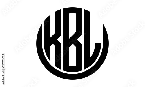 KBL three letter circle logo design vector template.  monogram symbol on black & white. photo