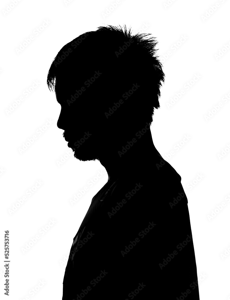  man silhouette on white background
