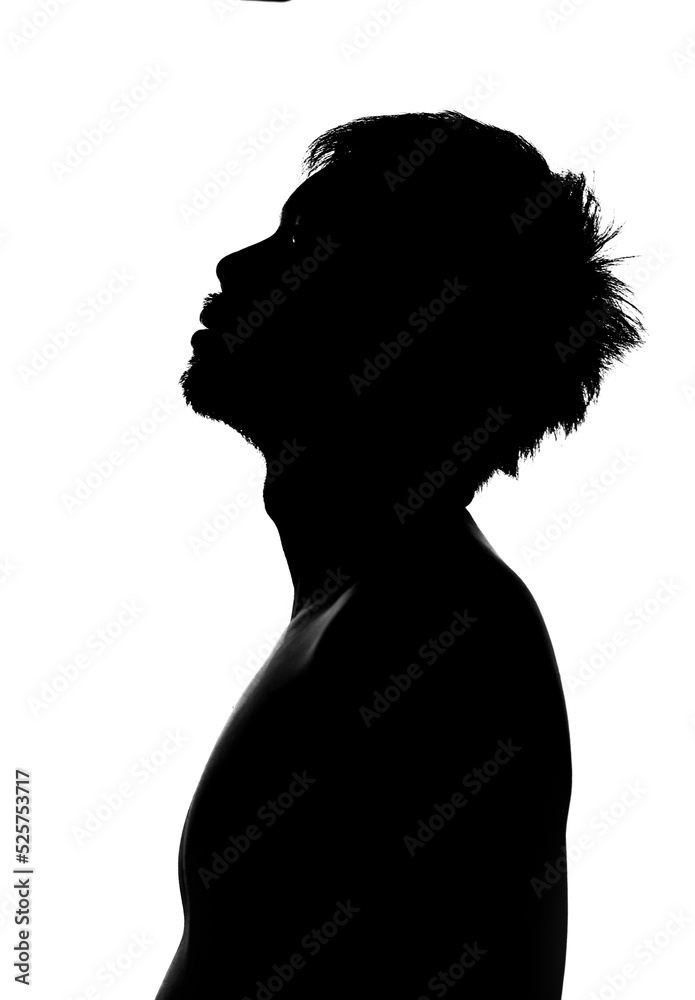  man silhouette on white background