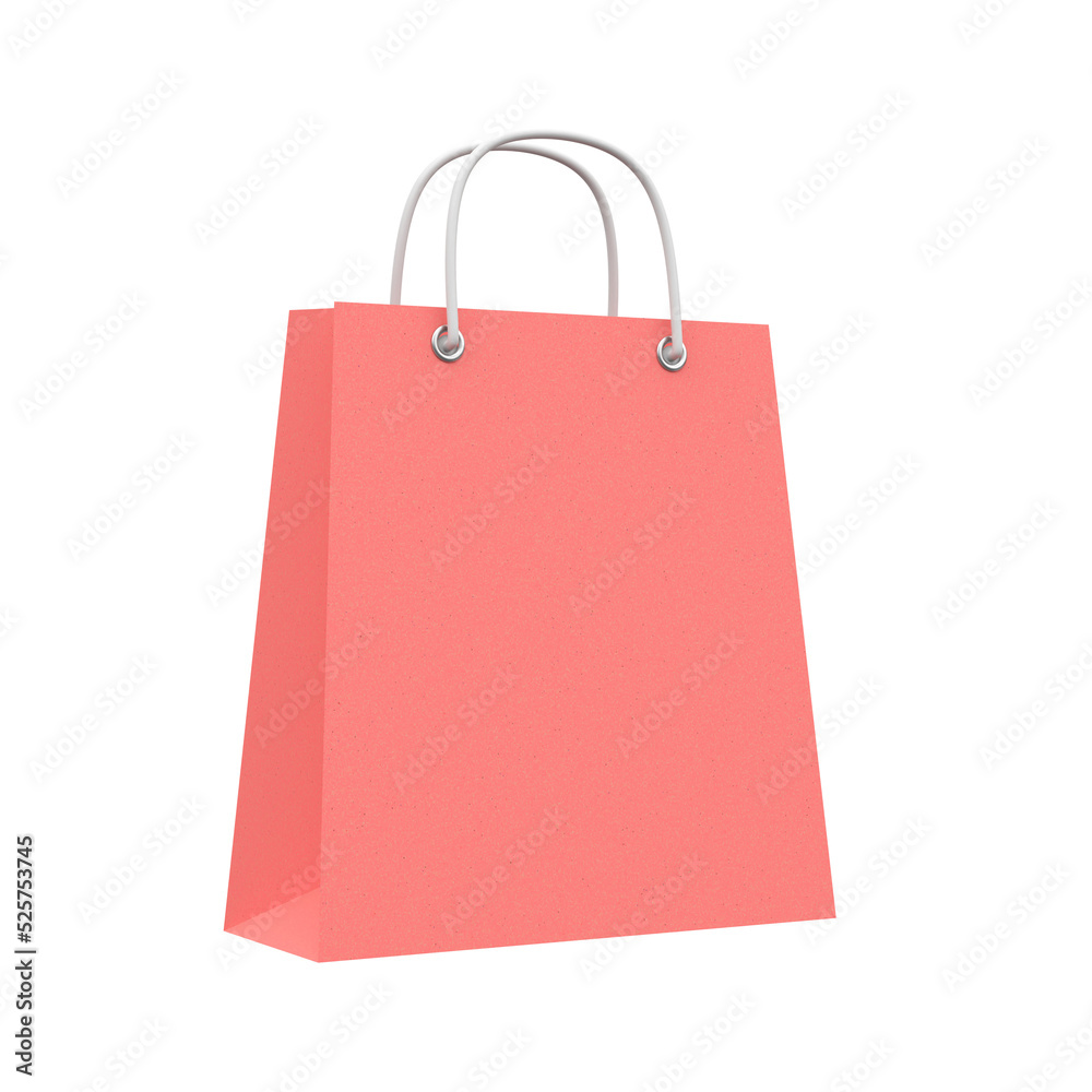 Shopping bag. Paper bag. 3D element. Shopping bag. Paper bag. 3D element.
