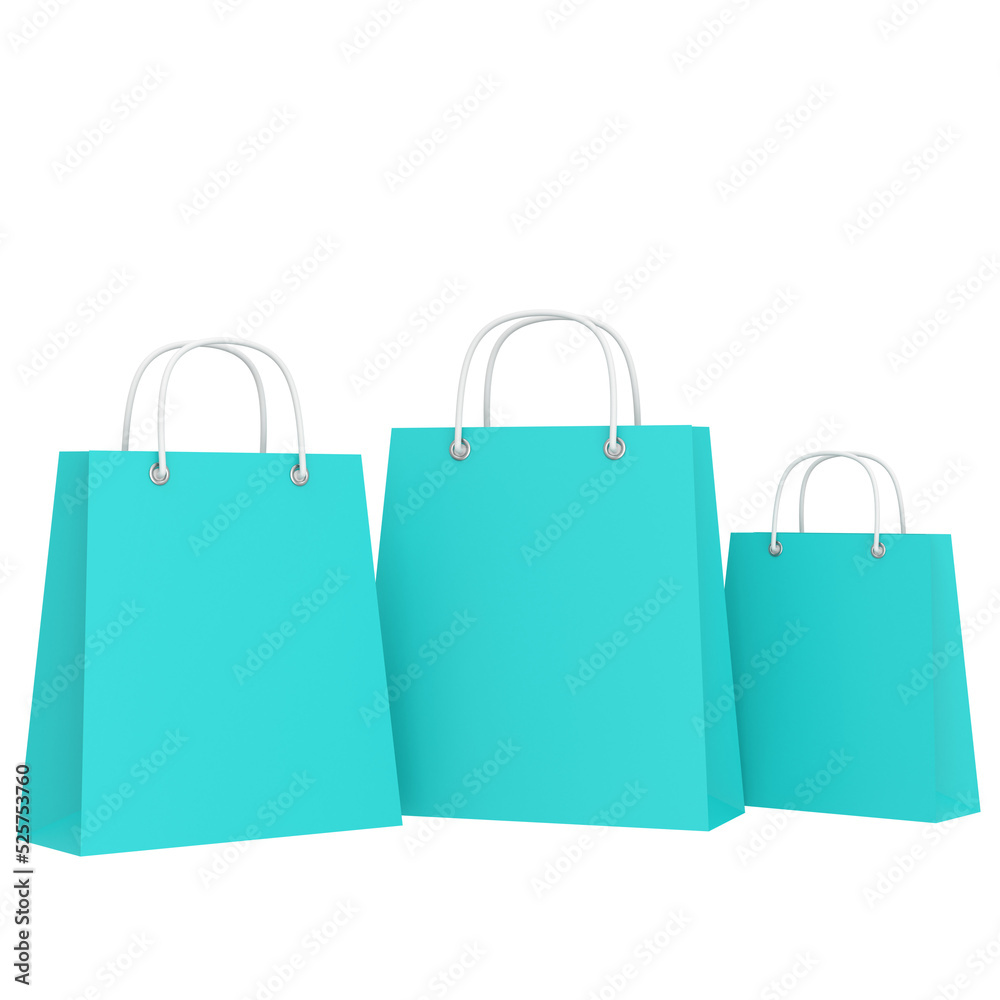 Shopping bag. Paper bag. 3D element. Shopping bag. Paper bag. 3D element.