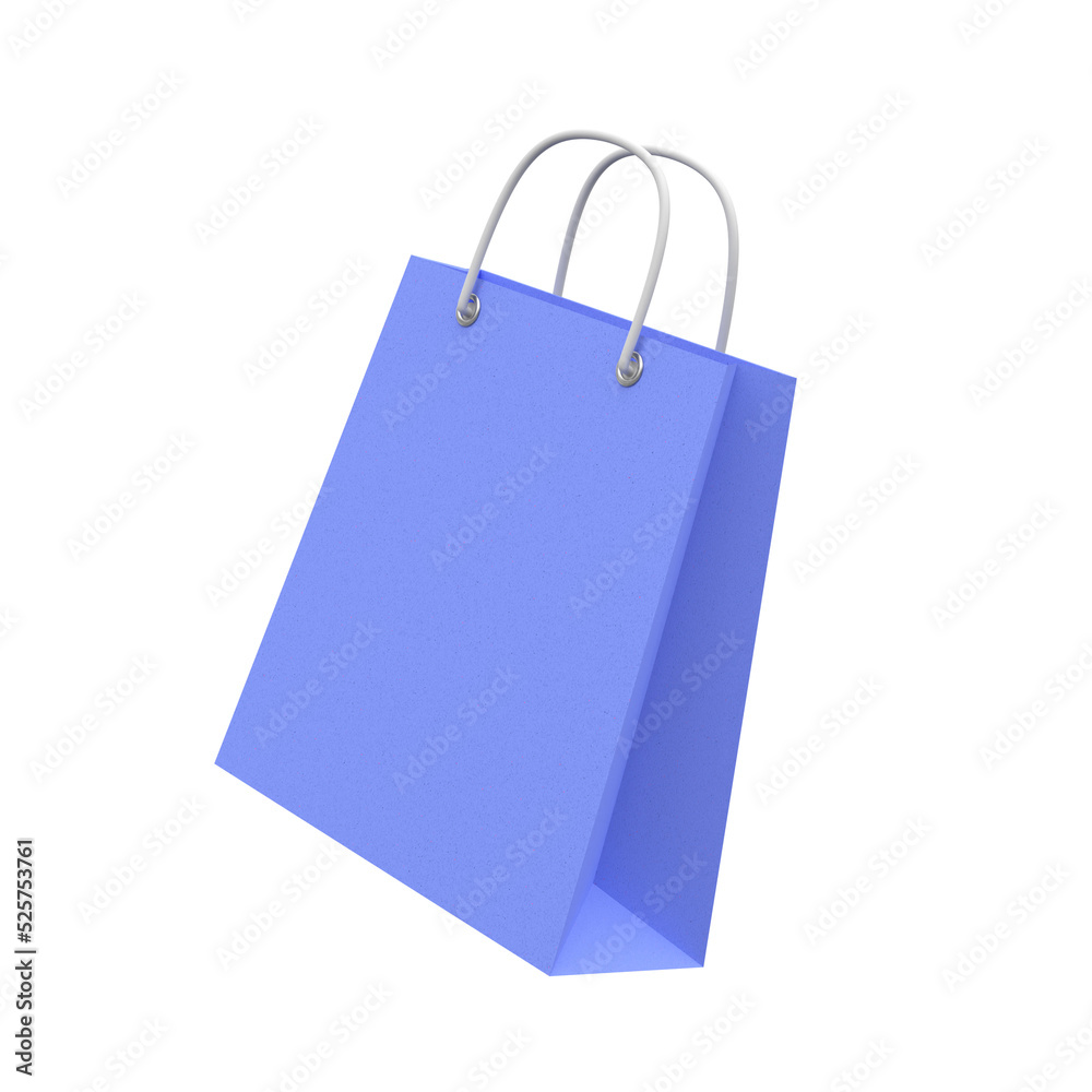 Shopping bag. Paper bag. 3D element. Shopping bag. Paper bag. 3D element.