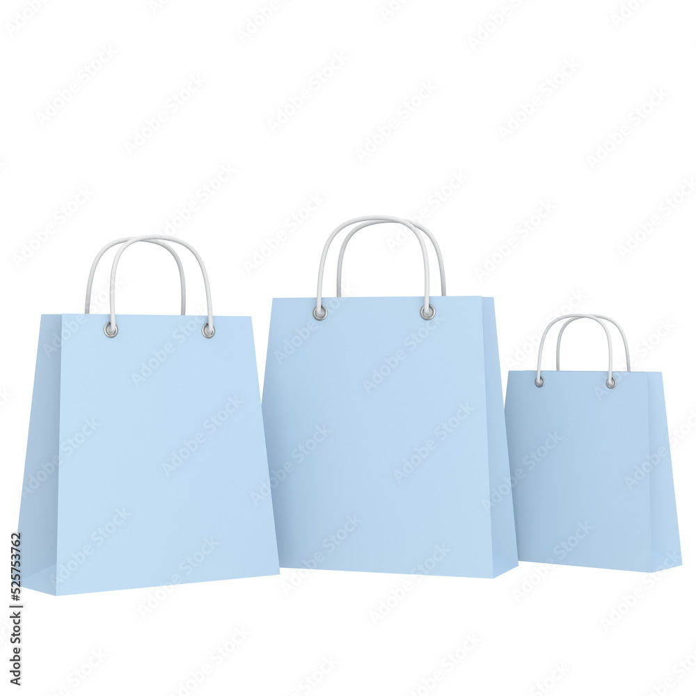Shopping bag. Paper bag. 3D element. Shopping bag. Paper bag. 3D element.