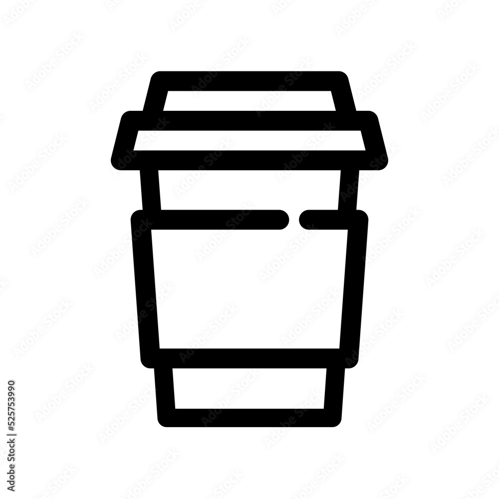 Paper coffee cup outline icon. The item from set dedicated to coffee and coffee shops, as well as related goods and services. Interrupted lines vector. Paper coffee cup outline icon. The item from set dedicated to coffee and coffee shops, as well as related goods and services. Interrupted lines vector.