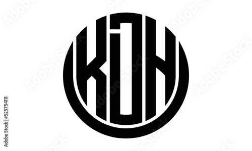 KDH three letter circle logo design vector template.  monogram symbol on black & white. photo