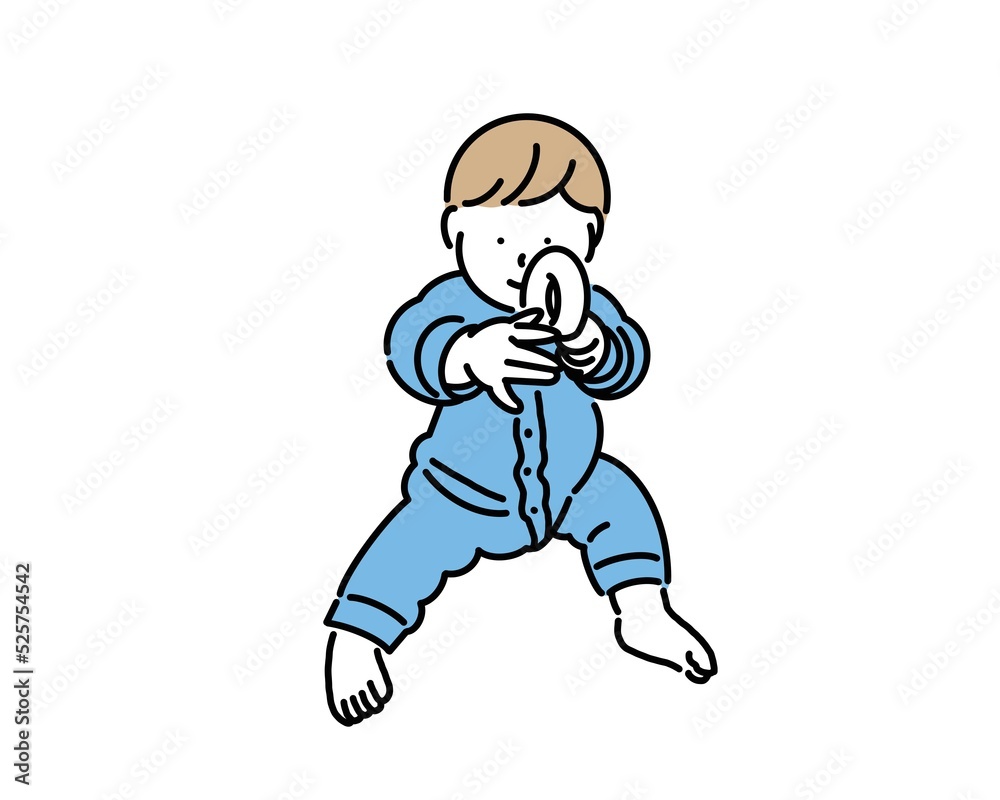 輪っかのおもちゃで遊ぶ赤ちゃん