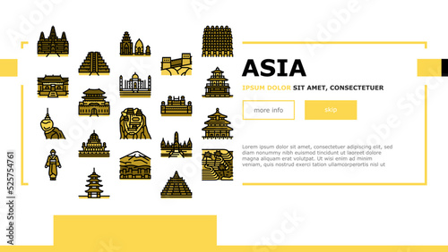 Asia Building And Land Scape landing header vector photo