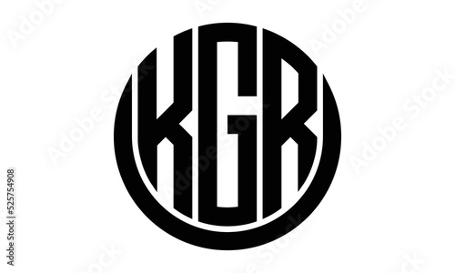 KGR three letter circle logo design vector template.  monogram symbol on black & white. photo