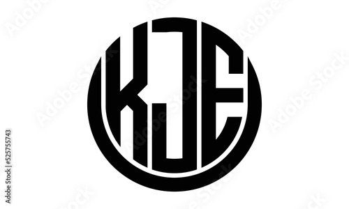 KJE three letter circle logo design vector template.  monogram symbol on black & white.