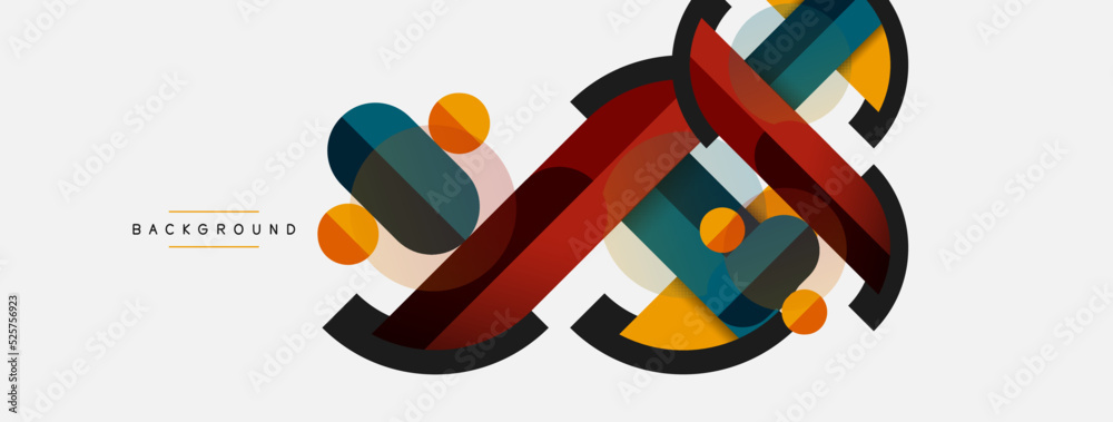 Round geometric shapes lines and circles. Vector template for wallpaper banner background or landing page Round geometric shapes lines and circles. Vector template for wallpaper banner background or landing page