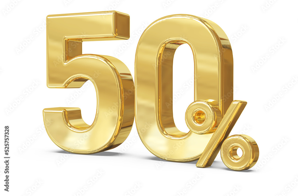 promotion 50 percent number gold 3d with generative AI promotion 50 percent number gold 3d with generative AI