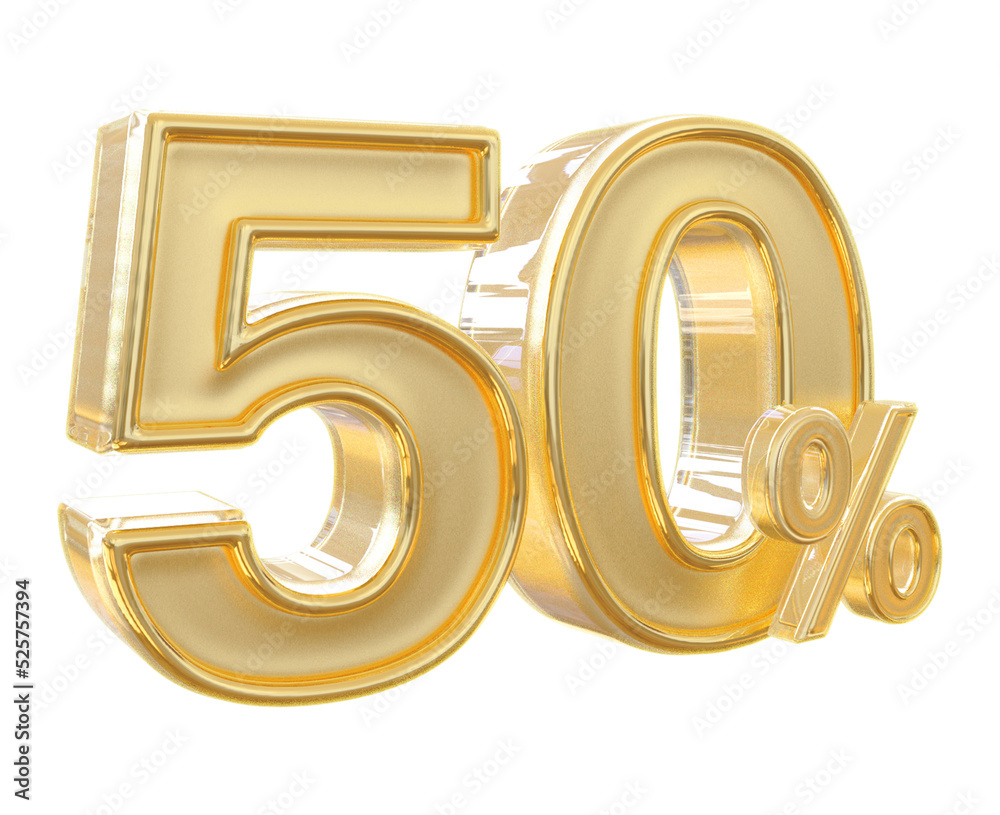 3d number 50 percent sale off gold 3d number 50 percent sale off gold