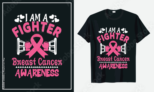I am a Fighter Breast Cancer Awareness t-shirt design Vector